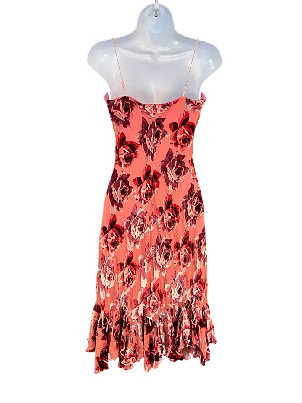 Vintage Betsey Johnson Silk Sheer Mesh Velvet Burnout Floral Dress - Picture 8 of 10